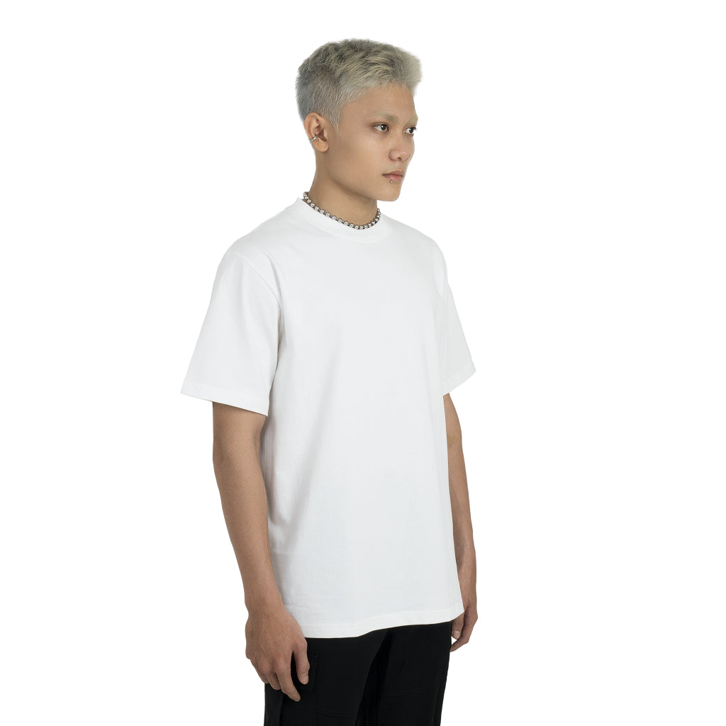 Grimm DC Áo thun trơn Fresh tee // White cổ tròn cotton 2 chiều